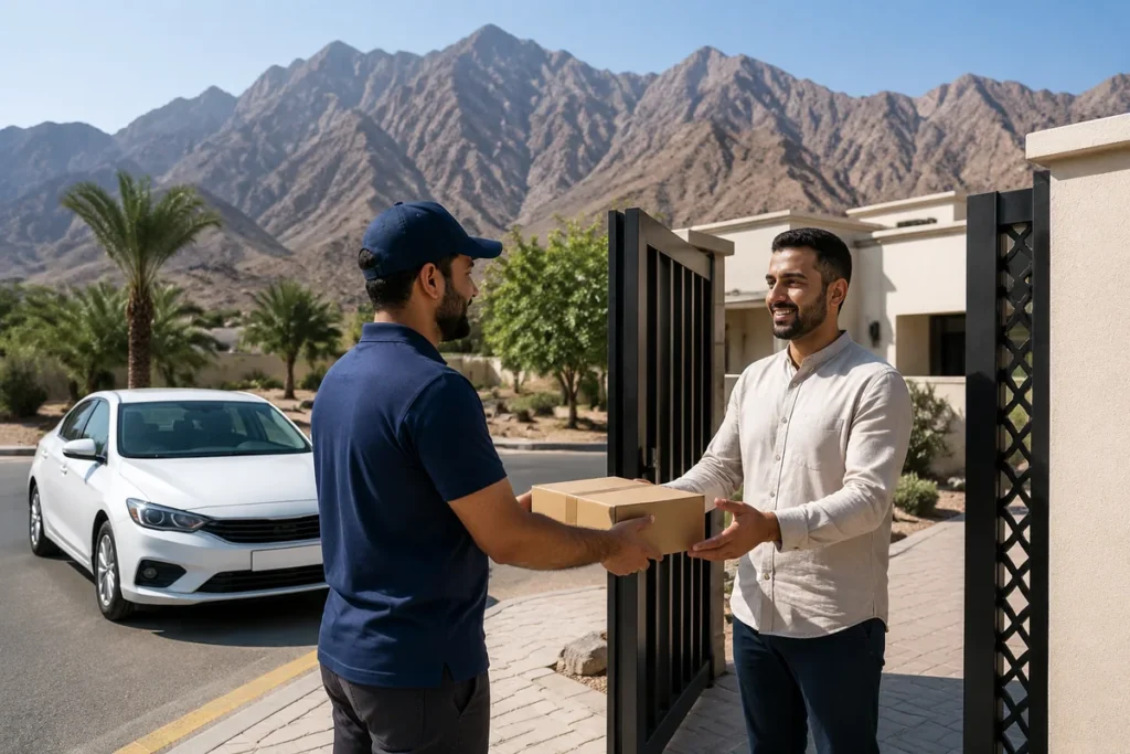 تسليم الطرود إلى العناوين في رأس الخيمة